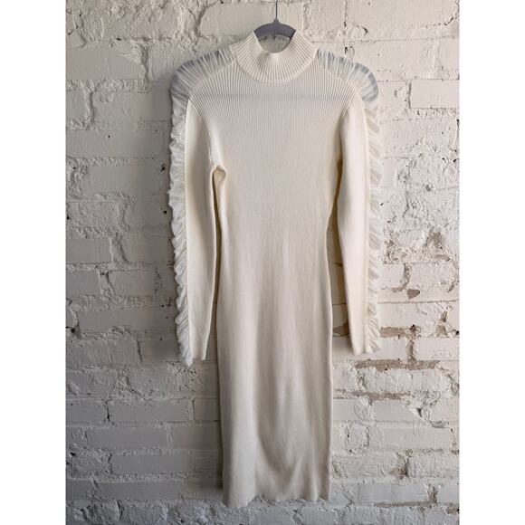 Fashion Nova Dresses & Skirts - Fashion Nova Laura Ribbed Sweater Midi Dress Ivory Size XL New With Tags